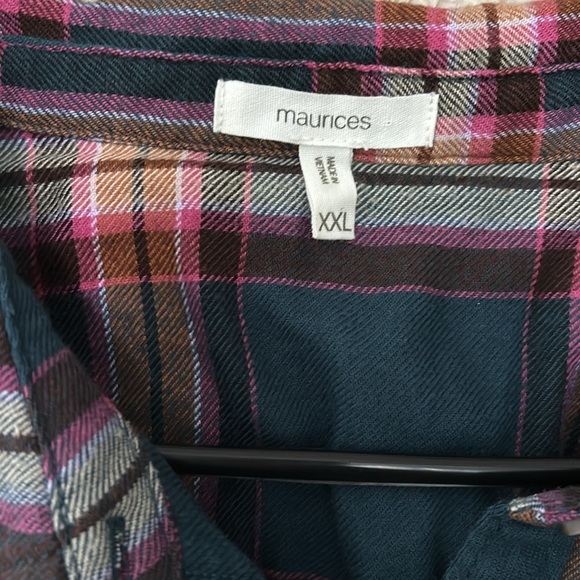Maurice’s Plaid Soft Flannel Button Up Top Women’s XXL - Picture 2 of 6
